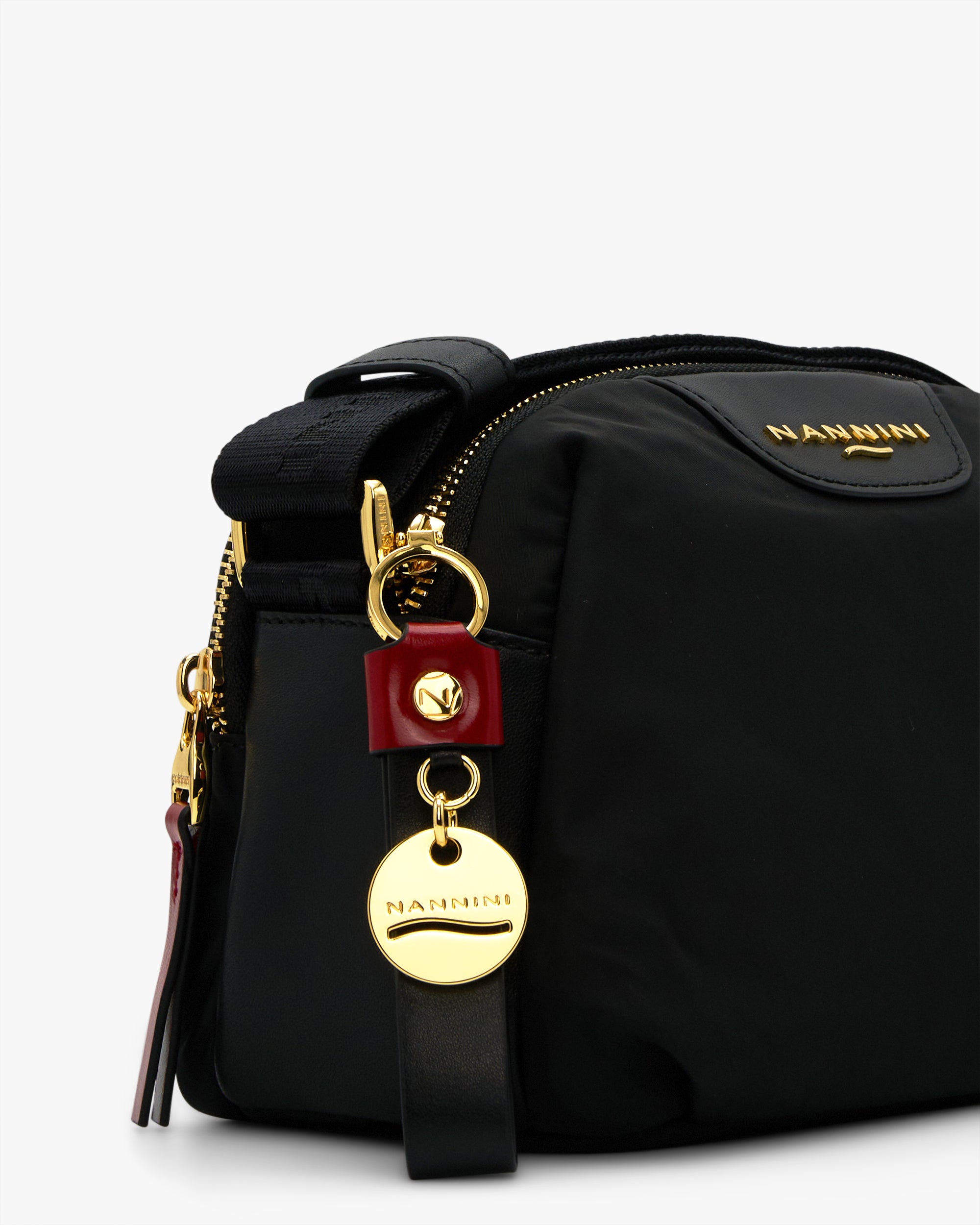 NANNINI Borsa a mano pelle trapuntata nera donna tracolla